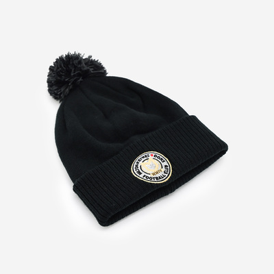 Black Crest Bobble Hat