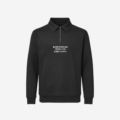 Mens Collared Zip Sweater - Black