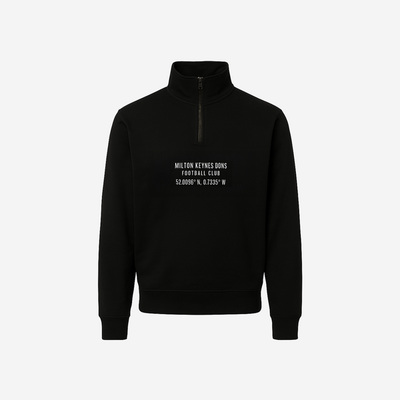 Mens Location Black 1/4 Zip Sweat