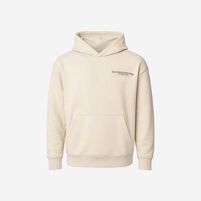 Mens Oversized Wordmark Taupe Hoodie