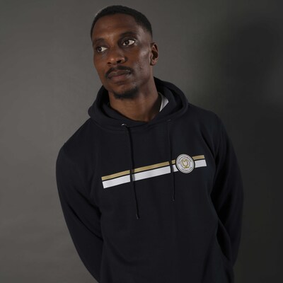 Mens Vintage Stripe Hoodie Navy