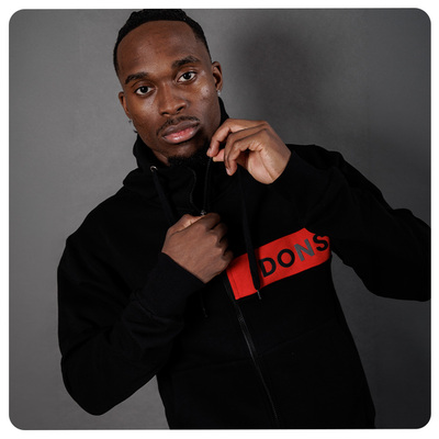 Mens Dons Full Zip Hoodie Black