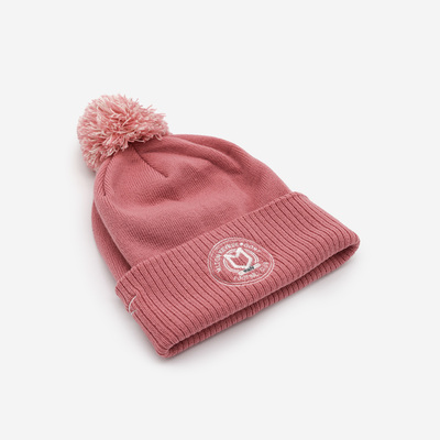 Pink Crest Bobble Hat