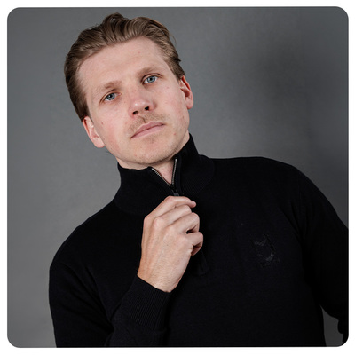 Mens Knitted 1/4 Zip - Black