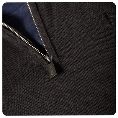 Mens Knitted 1/4 Zip - Black