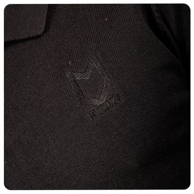 Mens Knitted Short Sleeve Polo - Black
