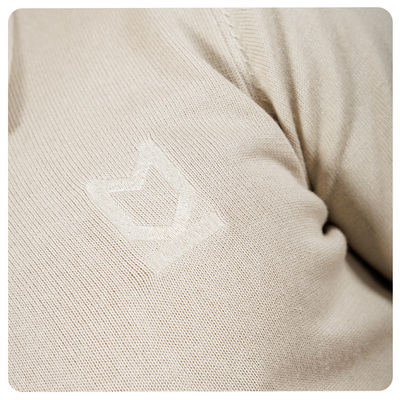 Mens Knitted Short Sleeve Polo - Stone
