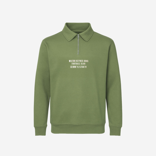 Mens Collared Zip Sweater - Khaki