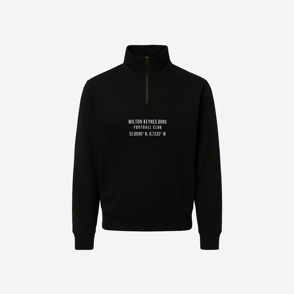 Mens Location Black 1/4 Zip Sweat