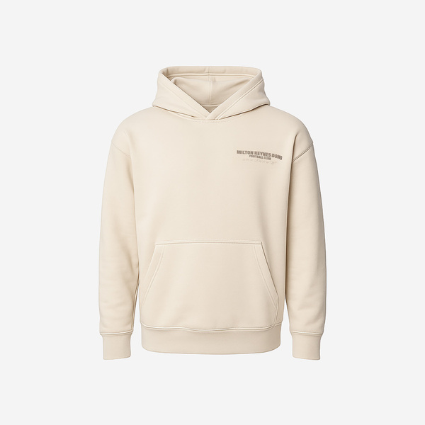 Mens Oversized Wordmark Taupe Hoodie